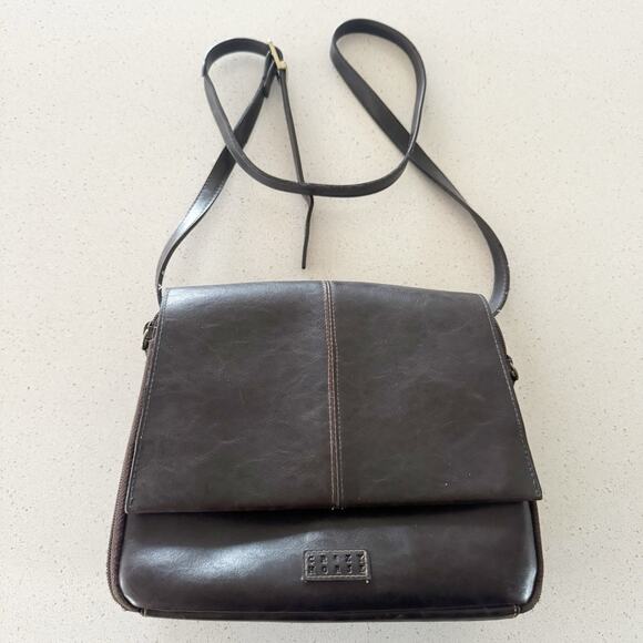 Crazy Horse Handbags - Crazy Horse Womens Shoulder Bag Pocketbook Dark Brown